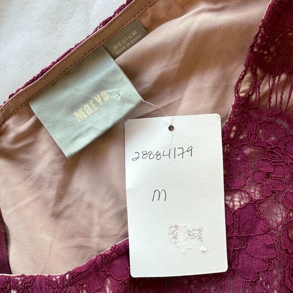 NWT Anthropologie Maeve Elsa Lace Peplum Cap Sleeve Dress in Wine Red Sz Medium - Picture 7 of 12